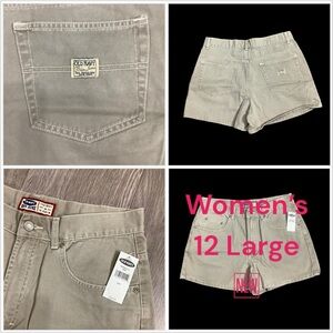 Women's Old Navy 12 Large Shorts Chino Khakis Denim Jeans Khaki Cotton NWT